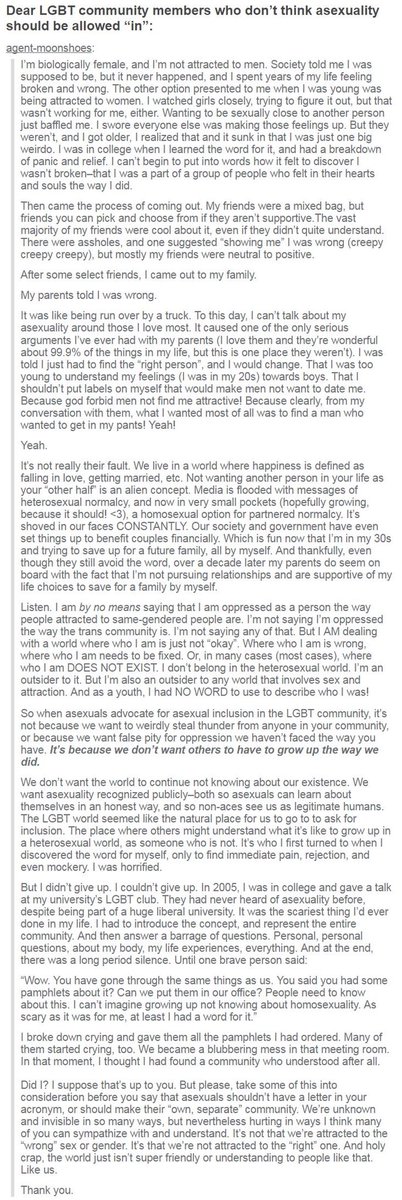 demigirl33's tweet photo. Just found this… I cried while reading it.
#acesbelong #yourevalid #asexuality #lgbtqiA https://t.co/GafzDeMAz5