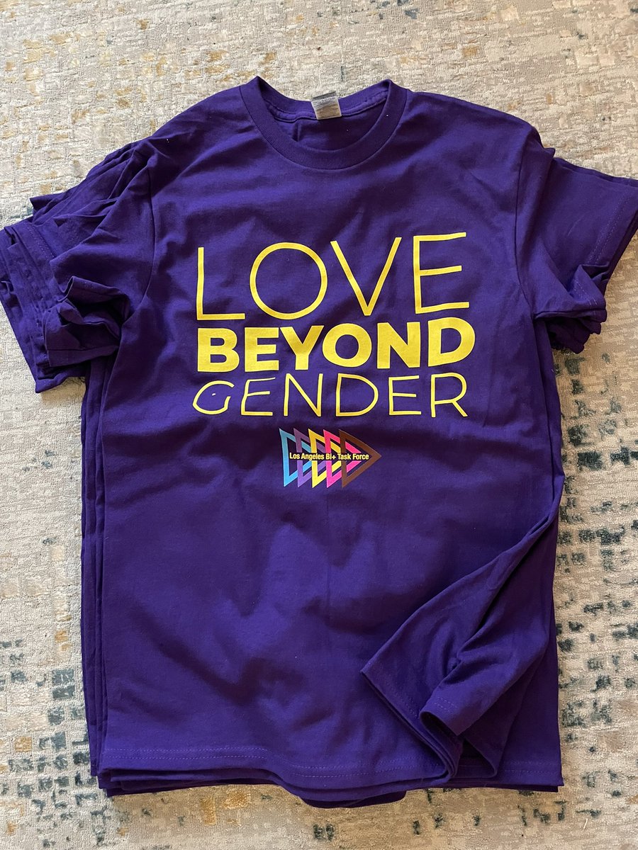LA_Bi_TaskForce's tweet image. Same slogan, new look! We’ll be excited to share these new shirts with the community at @lapride tomorrow!