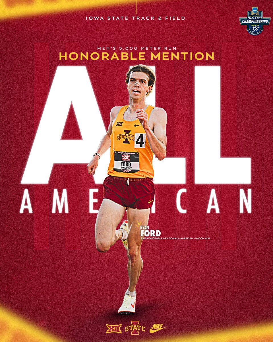 Men's 5,000m | Ryan Ford marks his final race as a Cyclone with a 21st place finish in 13:50.03 and Honorable Mention All-America distinction.

Great work Chevy and thanks for your incredible season in Ames!

#CycloneSZN #Run4ISU
