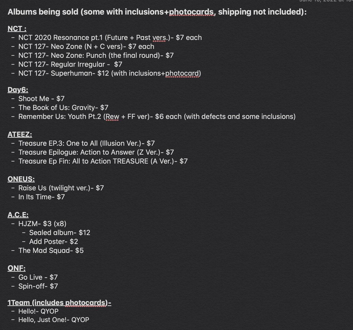 acesmother's tweet image. kpop ALBUM selling thread  (US ONLY)
- shipping is NOT included
- will come with freebies
- will have another post with photocards in a day or two
-DM for proof, interests, and/or questions
-PLEASE RETWEET!!