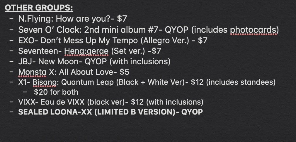 acesmother's tweet image. kpop ALBUM selling thread  (US ONLY)
- shipping is NOT included
- will come with freebies
- will have another post with photocards in a day or two
-DM for proof, interests, and/or questions
-PLEASE RETWEET!!