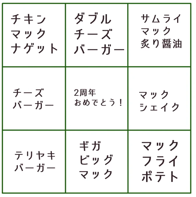 これで!
 #キャロジュノビンゴ 