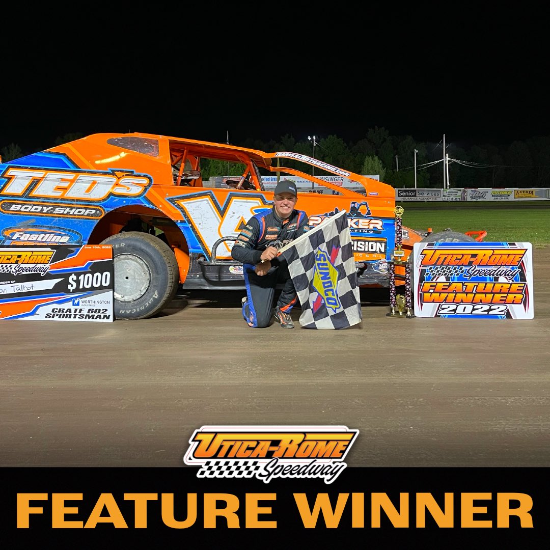 UR_Speedway's tweet image. 🏁Payton Talbot wins the Worthington Industries Crate 602 Sportsman feature!