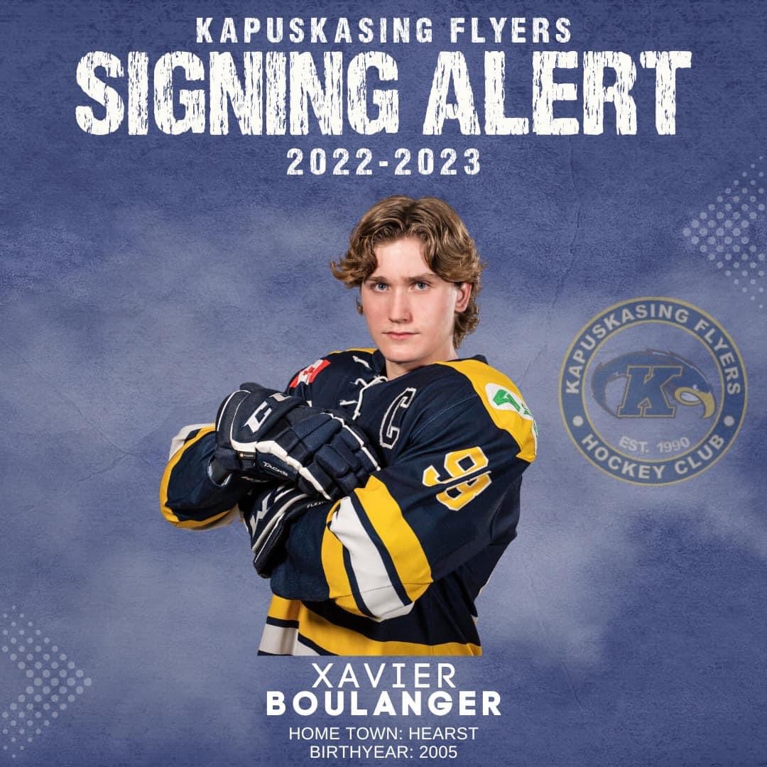KapFlyers's tweet photo. Ohhhh Captainnnn, My captain!

🚨 SIGNING ALERT🚨 
The Kapuskasing Flyers are pleased to announce the return of Xavier Boulanger for the 2022/23 season! https://t.co/RFI9W4lkl4