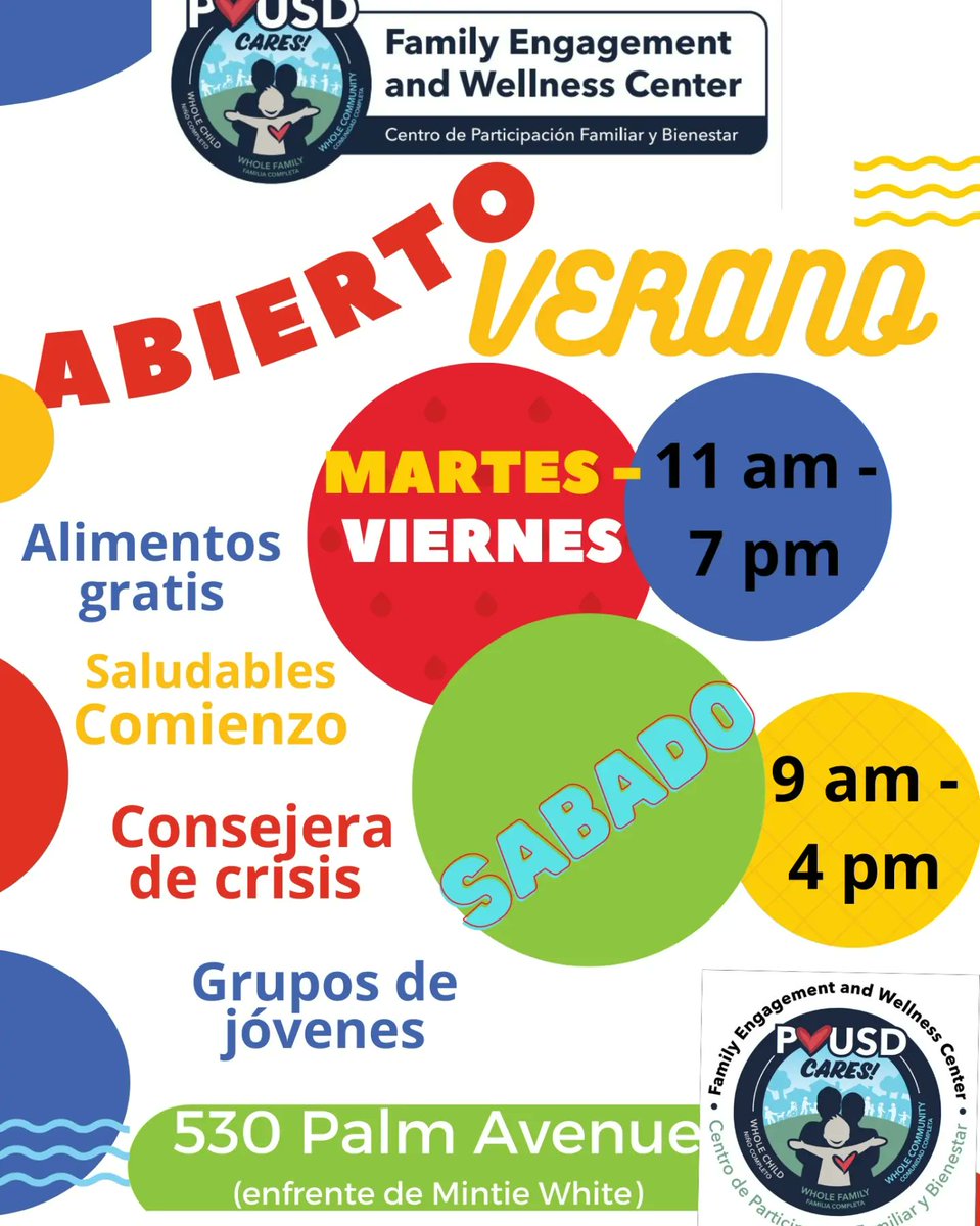 The PVUSD Family Wellness Center is open all summer! Estamos abierto todo el verano!!  <a href="/PajaroValleyUSD/">Pajaro Valley Unified School District</a> <a href="/SecondHarvestSC/">Second Harvest Food Bank Santa Cruz County</a> <a href="/CABSantaCruzCty/">Community Action Board</a> <a href="/p_v_p_s_a/">PVPSA</a>