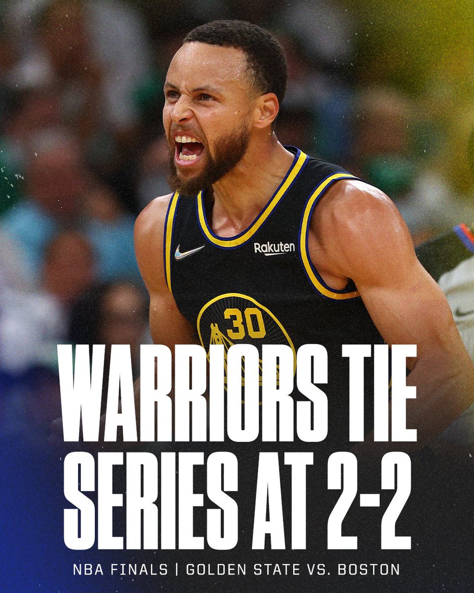 espn's tweet photo. Warriors win a tight Game 4 to even the series 😤 https://t.co/2Fj0mUXs0n