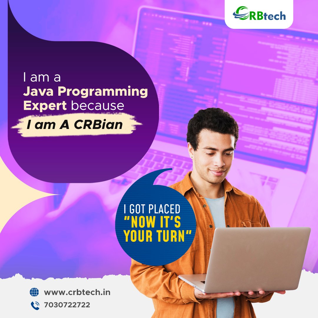 CRB_Tech's tweet image. Is programming your favorite field of interest? Why not make a career in it then? CRB Tech offers a comprehensive training program in Java Programming.
For more details call us on 7030722722 or Visit us crbtech.in
#JavaCourse #JavaOnlineCourse #BestJavaCourse