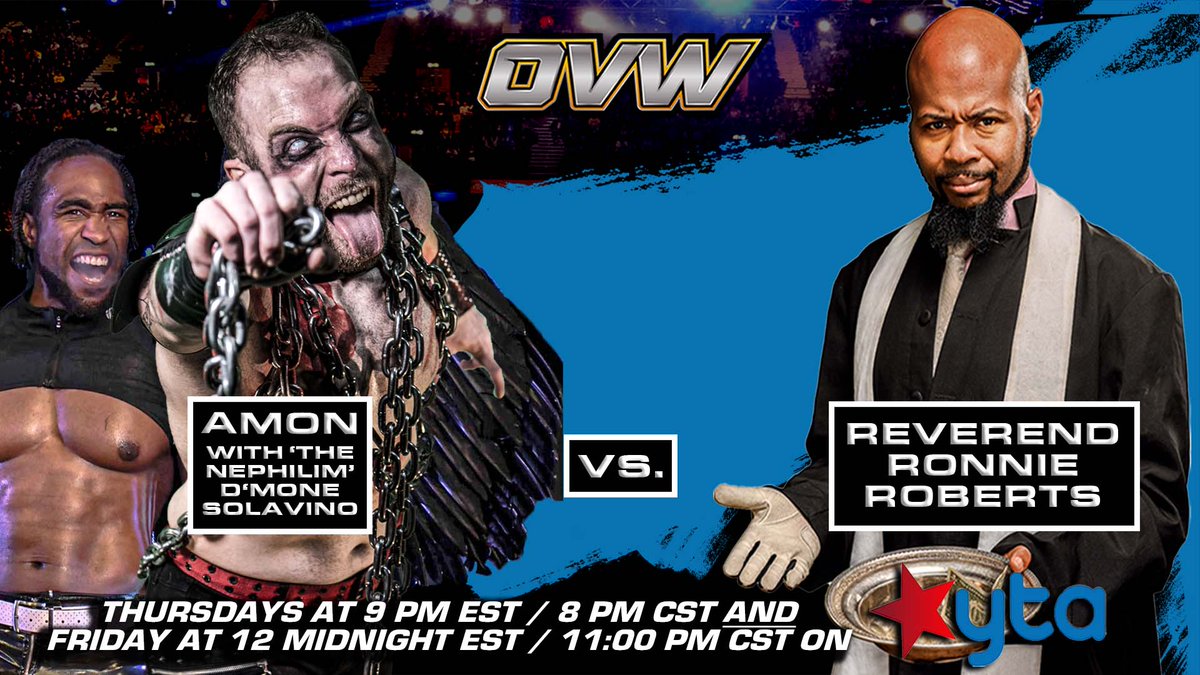 MrPEC_Tacular's tweet photo. TONIGHT 12amET/9pmPT, catch the premiere of OVW WEEKEND ONLY on our AWESOME YTA fam!!
And then every THURSDAY 9pmET/6pmPT, catch OVW PRIMETIME ONLY on YTA!
TONIGHT witness the fallout from #OVWAllSystemsGo!
HOWE (with Guitarie) vs AMIR
DREW vs DUSTIN
AMON (w/D'MONE) vs ROBERTS https://t.co/TuJMO5UlNH