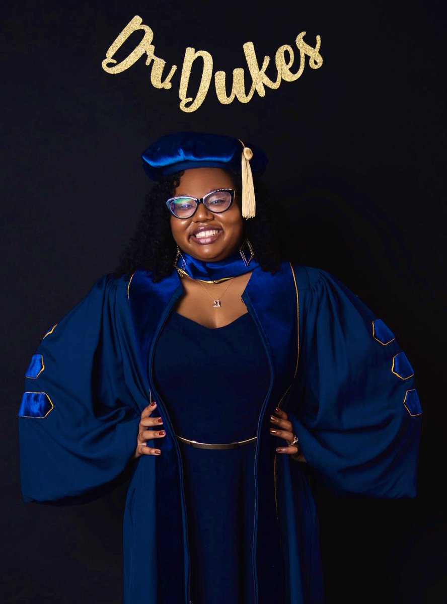 I am FINALLY Dr. Dukes!!! ✨✨✨

#PhDone #PhinisheD 🙌🏾🙌🏾