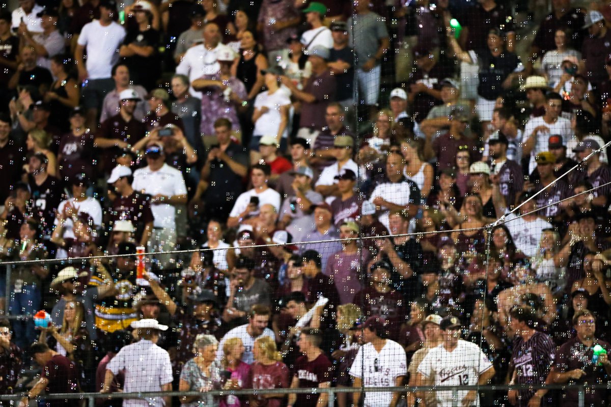 Aggies you have a special home. Thanks for sharing it with us for Super Regionals!

#RoadToOmaha x 📸 <a href="/AggieBaseball/">Texas A&M Baseball</a>