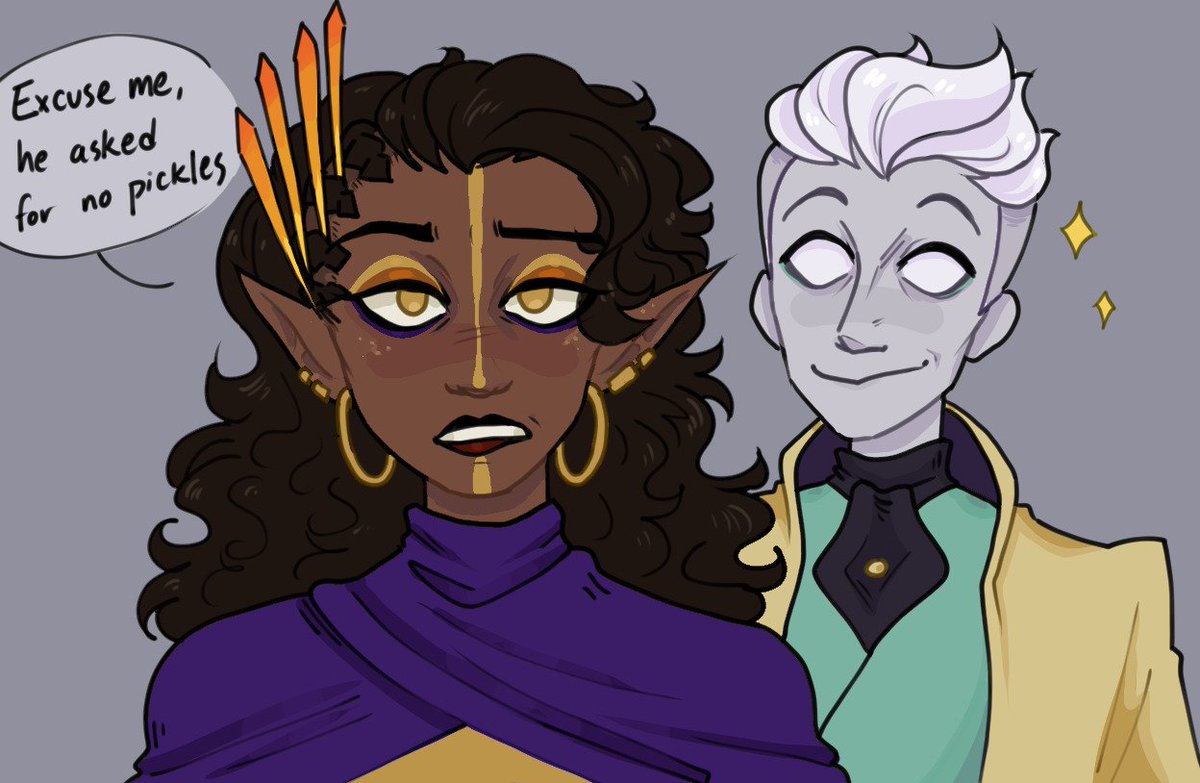 tibbycaps_'s tweet photo. maybe i just really like girlboss/malewife dynamics #ExUCalamity #criticalrolefanart https://t.co/8vYQGIstFy