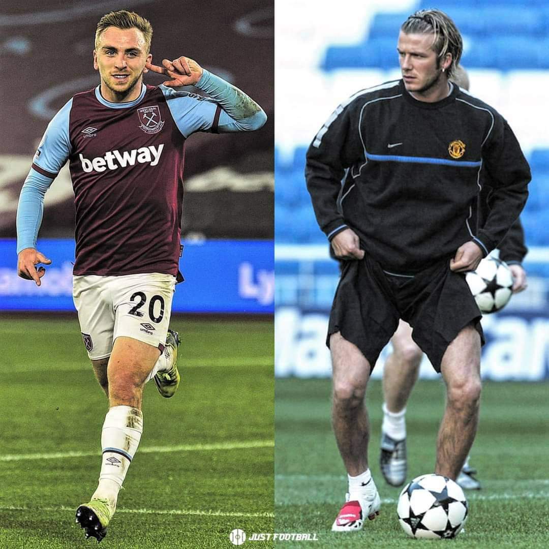 UtdUpNorth's tweet photo. Jarrod Bowen : “I followed Manchester United a bit growing up as well but I think followed them more because I thought David Beckham was cool. Him growing up, me supporting Manchester United trying to copy him." 🔥

I would love to play for red Devils sometime 😋 
#backham #Mufc https://t.co/8mkMRxVuv1
