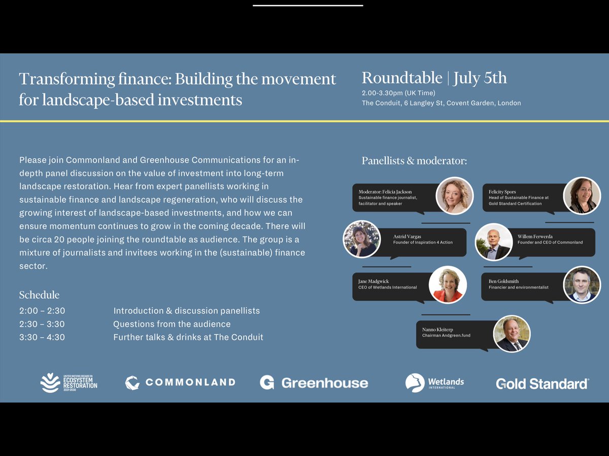 TRANSFORMING FINANCE: BUILDING THE MOVEMENT FOR LANDSCAPE BASED INVESTMENTS