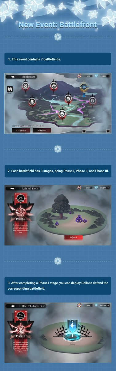 SoulTide's tweet photo. We're excited to introduce Battlefront in our 6/14 update. This new event will allow us to access preset Dolls equipped with advanced Verves as well as allied Dolls deployed by other evokers.

Let's take a more detailed look at the features~

#SoulTide #Lemcnsun https://t.co/ijFfBP5ywl