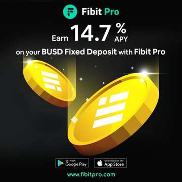 GeeAkpan's tweet photo. FIBIT PRO FIXED DEPOSIT

#FIBIT Has Started New Revolution as #Fibitpro holdings. Earn 14.7% APY on your BUSD Fixed Deposit with @fibitpro 

Download Fibitpro App today.
Android - https://t.co/c22eivPlwF
IOS - https://t.co/XmwHIkvu0H
#Crypto #cryptotrading #cryptocurrency https://t.co/ydc4pGg2vT