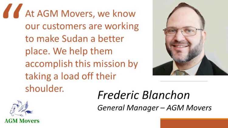 MagazineSudan's tweet photo. French expatriate Frederic Blanchon resides in #Sudan, providing reliable logistics and moving services through AGM Movers. Frederic promotes Sudan as an opportunity market for exports. 

#InSudanWeMeanBusiness #logistics https://t.co/ulPeAMBEZj