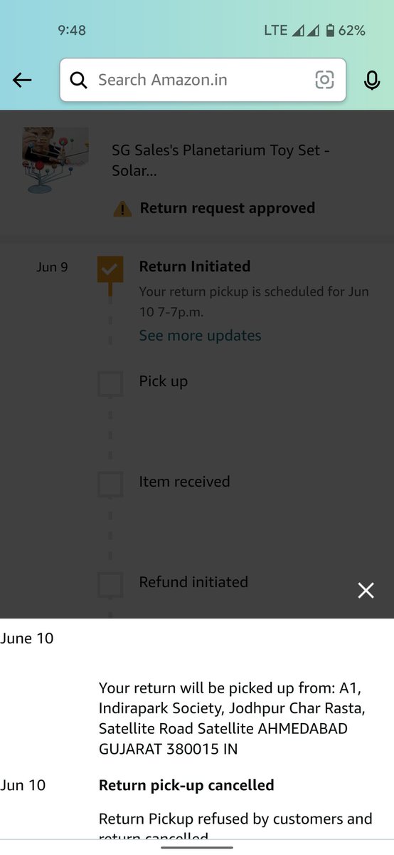 Deep_Monk_'s tweet photo. @AmazonHelp Hi
Need someone from your Customer Service team to call me. As the link you have shared is not helpful to connect on call. I have faced an issue earlier as well regarding a return not being picked and showing Customer cancelled the return. Request your assistance at the earliest https://t.co/Ns0IJmI2Ah