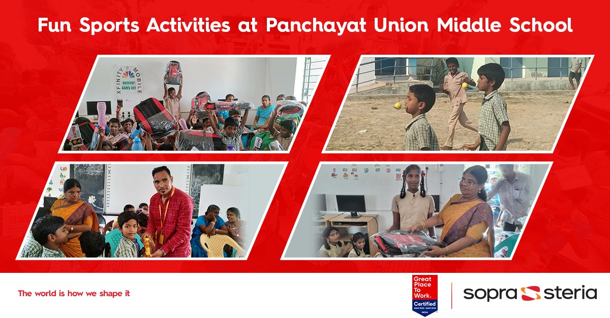 SopraSteria_IN's tweet photo. #SopraSteriaIndia #CSRfoundation facilitated sports activity at Panchayat Union Middle School, Sholinganallur, Chennai.
Catch the glimpse of how the students had fun participating in the competitions.
#SopraSteria #SSIF #CSR #CSRActivities #TheWorldIsHowWeShapeIt #Sports https://t.co/r4odi59v2h