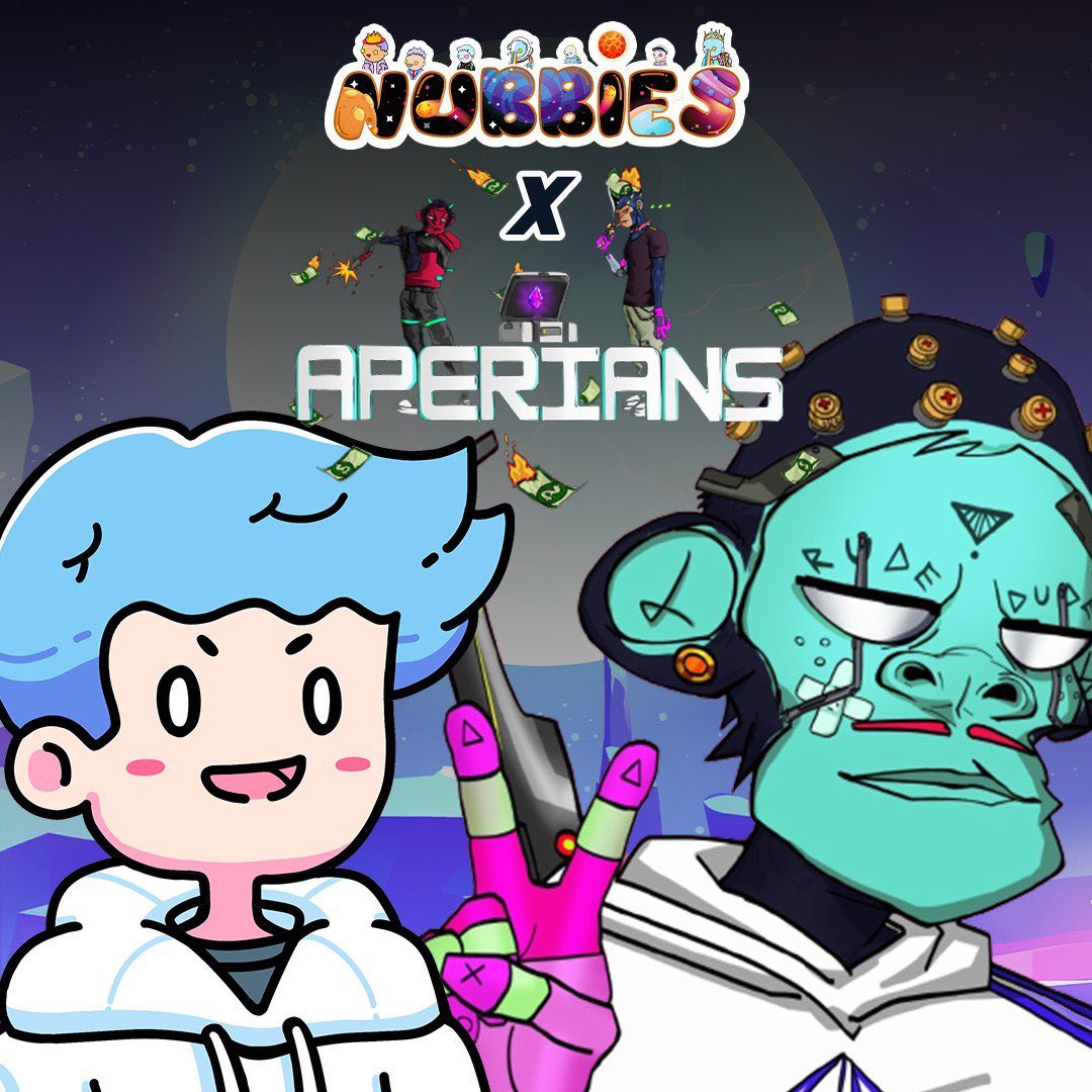 💫Nubbies x Aperians💫

Free mint is live on their profile!

Giving away 

- 3 x Aperians NFT courtesy of the team!
- 3 x Moonlist for Nubbies Gen 2

To enter:
💫Follow <a href="/NubbiesNFT/">Nubbies NFT</a> @aperians <a href="/NubbiesCollabs/">Nubbies Collabs</a> 
💫RT+❤️
💫Tag 3 fellow apes 😏

Winners in 48H🚀