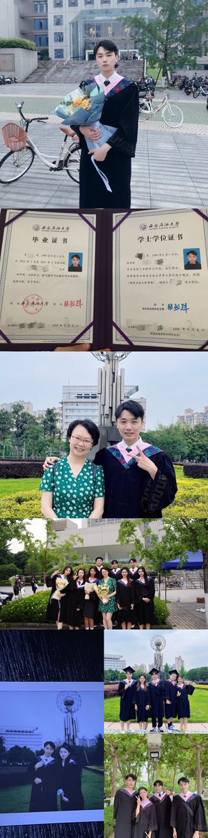 ShermanXiaoo's tweet photo. Graduation! 🎉
After four years of university, I finally finished this marathon through my own efforts. 😆 ❤️The next year will be a difficult one, I wish myself success in the postgraduate entrance examination. Let's meet a new campus.🌹Goodbye! My alma mater！😭 https://t.co/6IGCbd1hui