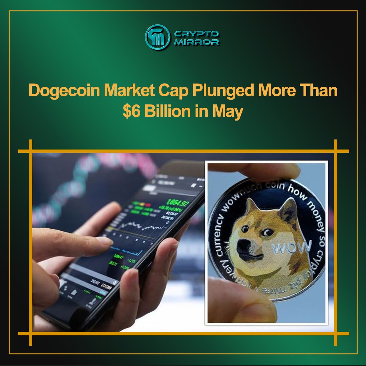 cryptomirrororg's tweet photo. Dogecoin Market Cap Plunged More Than $6 Billion in May
https://t.co/EJvrGxy69P
#Cryptomirror  #Cryptonews #cryptocurrency #crypto #Dogecoin #marketcap  #update https://t.co/OvTKiiNoQe
