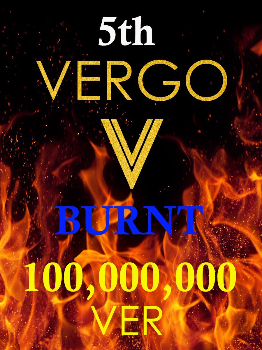 vergopay's tweet photo. 5th VERGO burnt.
100,000,000 VER are burnt.

#VERGO #vergopay #VER #Stellarfamily #XLM #Stellar https://t.co/RWIJZqBXKM