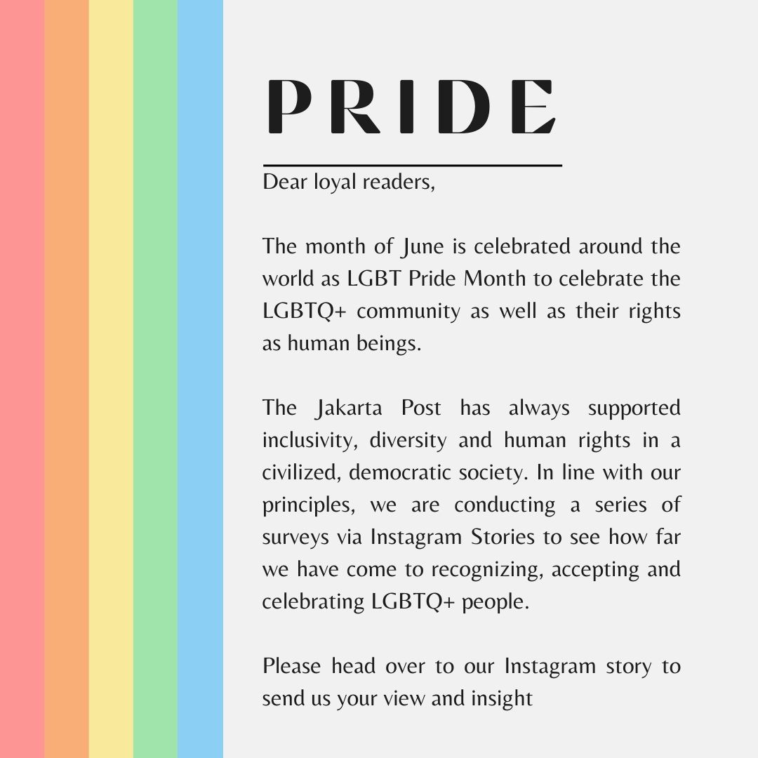 jakpost's tweet photo. To participate, click here: https://t.co/g7bJvlhthl

#PrideMonth #LoveWins https://t.co/R7Kfj1Fmcj