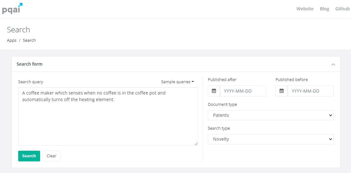 ersuniverse's tweet photo. Recently tried this new open-source patent search engine developed by @projectpqai.
Loved how easily anyone could check if their idea is novel or not before talking to their attorney.
Great work team. It's a boon for inventors like us.#opensource #notforprofit #patentsearch #pqai https://t.co/SRdHgBssTJ