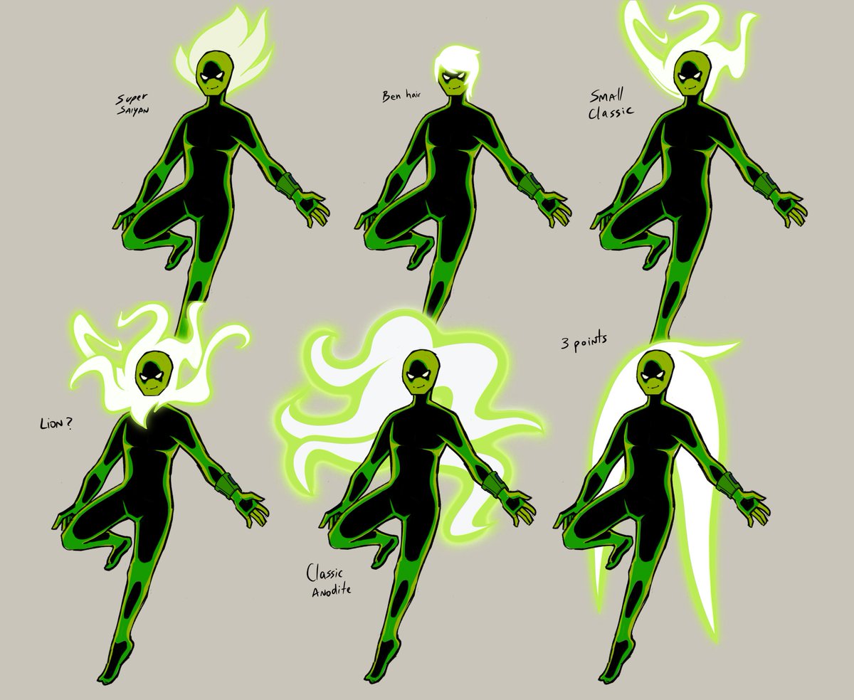 Hawee_png's tweet photo. Some “hair” exploration for Anodite Ben, is really fun to draw 💚#ben10 and I cant decide, blue or green! xD https://t.co/V1bZBVnEsl