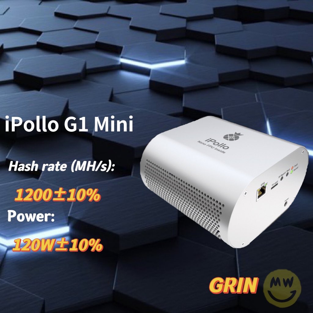 apei800419's tweet photo. iPollo G1 Mini 
Mining Rigs - Supplier  礦機設備供應商
✈️ship to  發貨 🇺🇸 🇬🇧 🇮🇹 🇦🇺 🇹🇼 
Payment method 支付方式: PayPal. USDT.USDC.
📱DM  WhatsApp

#ipollo #ipollomini #ipollov1 #ipollog1 #ipollog1mini #grin #miningrigs #asicsrunning https://t.co/GWjz9nKLu0