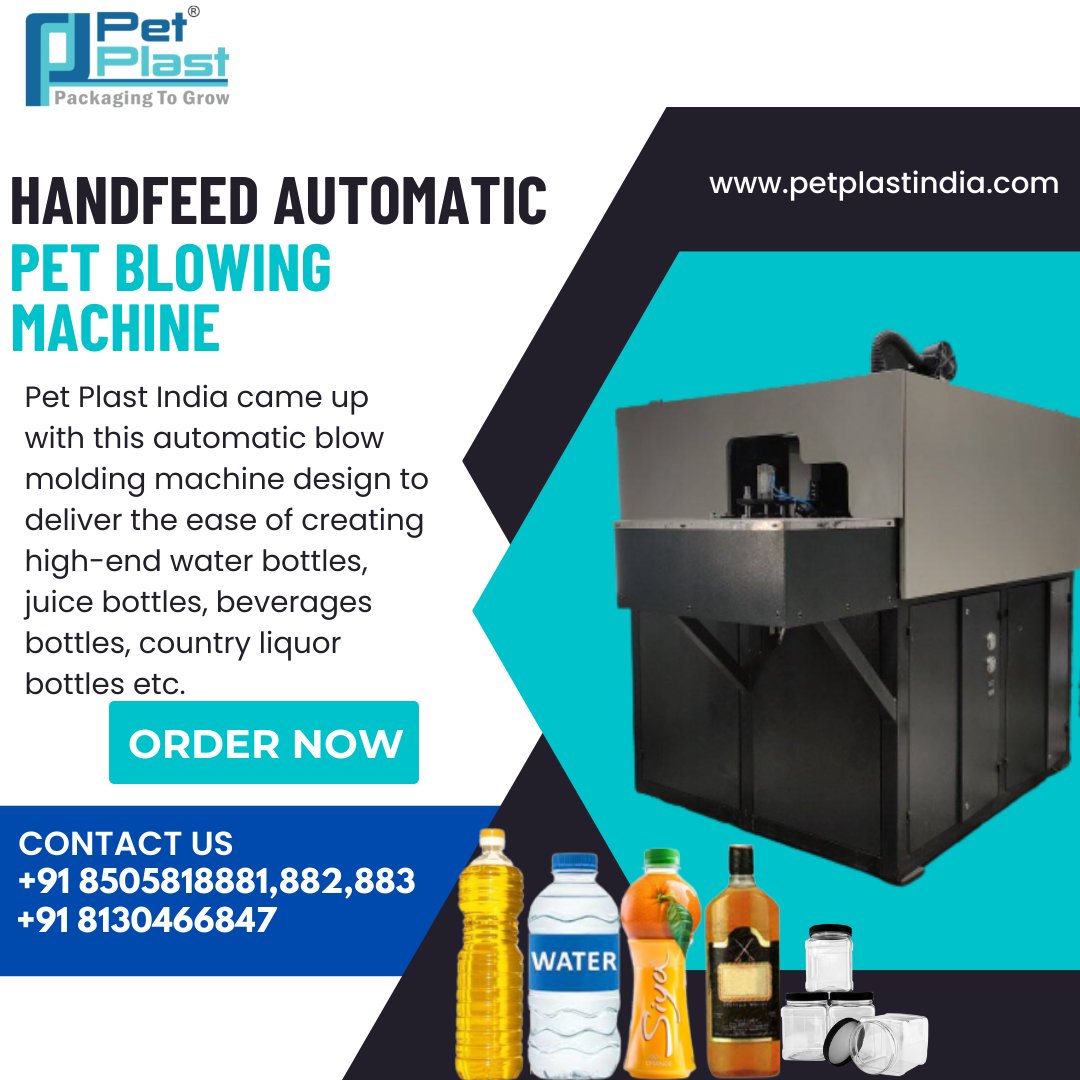 Automatic handfeed PET Blowing Machine hand feeding is one of the reliable choices in the plastic bottle industry. Having 2-cavity, 4-Cavity and 6-cavity hand-feeding options.