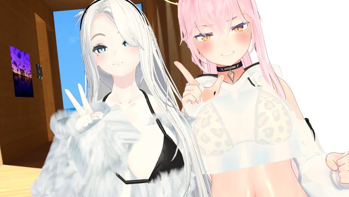 夜ご飯前にINしたらYUNIさんが遊びに来てくれたのでツーショット!(*`ω`*) 