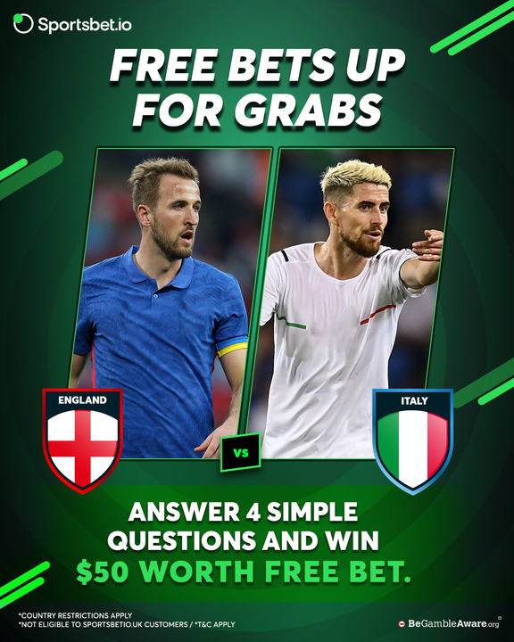 Sportsbetio's tweet photo. Want to take home free bets? 

🫳🏻
🔮 Head here 👉🏻 https://t.co/Y8mnoRFE0I, and predict. 
🫴🏻

#Sportsbetio #Casino #Crypto #England #Italy #ENGITL https://t.co/Lk2ocPg5Y7
