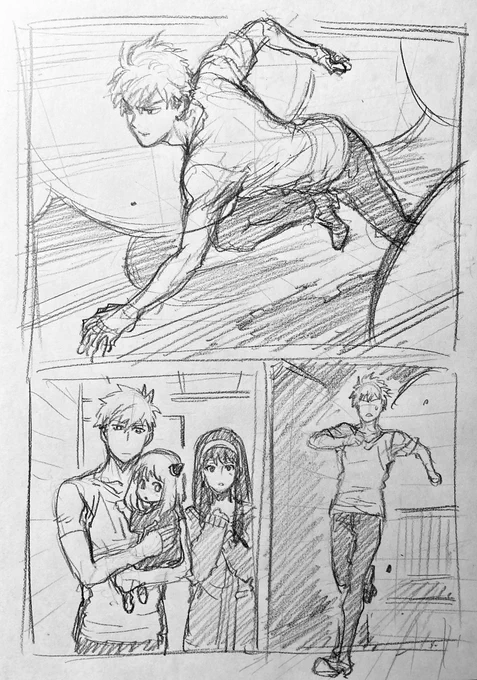 ラフ描き、スパイ×ファミリー

父何かあったら真っ先にアーニャ抱き上げて守るから素敵💕 