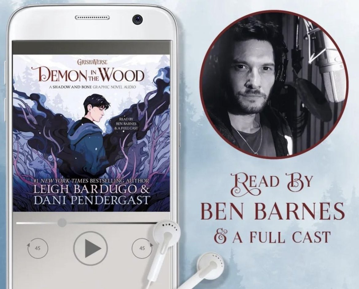 The ‘Demon In The Wood’ graphic novel will transport you to the snow-covered mountains of a war-torn Ravka, where you will meet a young Darkling. Excited to share that I will narrate the audiobook with a full cast of characters. @LBardugo #ShadowAndBone 🖤