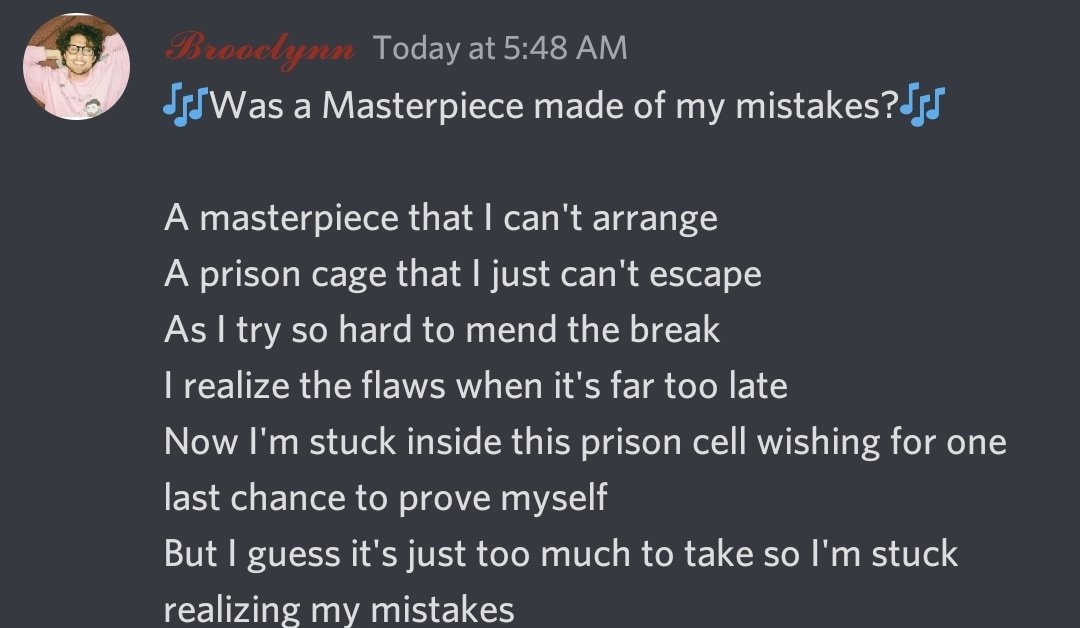 CayteaCrisis's tweet photo. @ChrisMotionless I saw you recently posted a video where people could sing, scream, or something for Masterpiece and, like the insomniac that I am, I got inspired but can't sing for shit so here's my submission.  It's supposed to be rapped because that's the way my brain went. https://t.co/uKPZSlGhAS