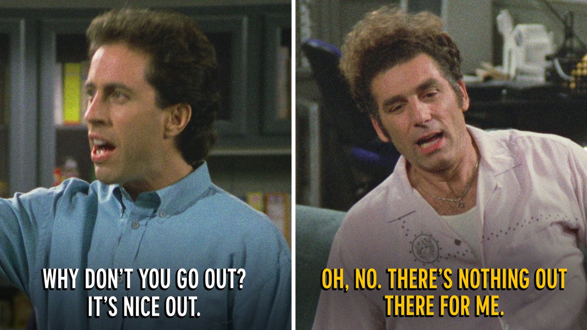 ComedyCentral's tweet photo. Stay inside. @SeinfeldTV is on now. https://t.co/aXBEZTE8ZF