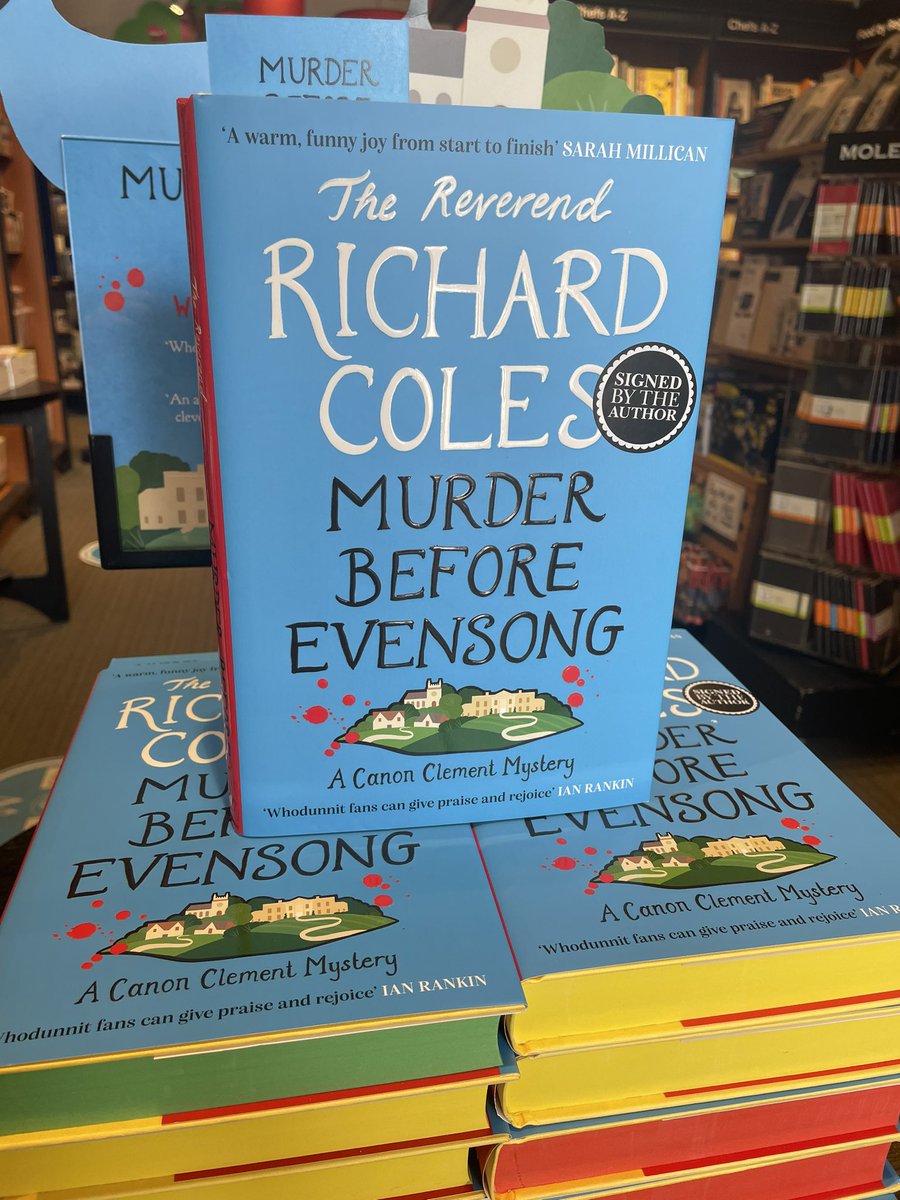 SIGNED COPIES - Limited stock available. Please give us a call or reserve online today. #waterstones #haywardsheath #richardcoles #reverandrichardcoles #murderbeforeevensong