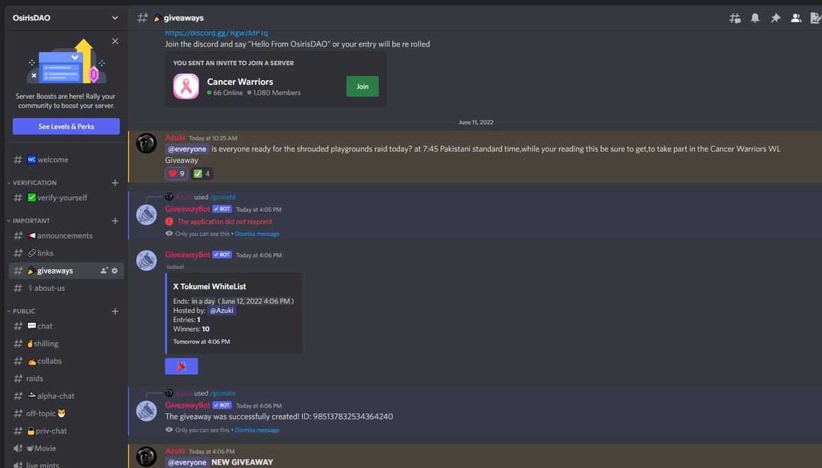 OsirisDAO_'s tweet photo. https://t.co/02m7vy27lZ
HOSTING X10 @XTokumeiNFT WL in the DAO Discord
#SOL #NFT #NFTs #NFTCommunity $SOL #SolanaGiveaway https://t.co/1Ek8a7Tz29