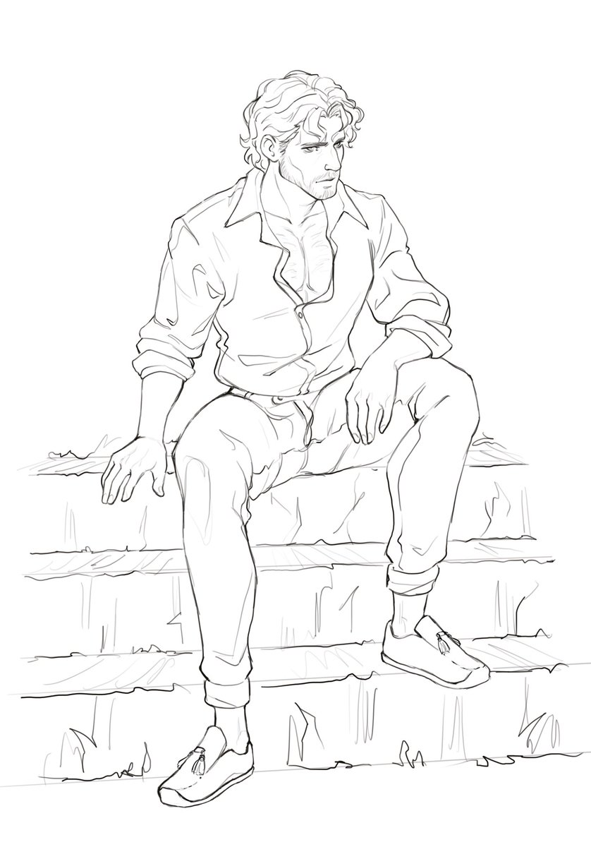 ThomSketching's tweet photo. Tried to do Scott from @coralislandgame with a messy hairstyle https://t.co/IjodFa5Emh