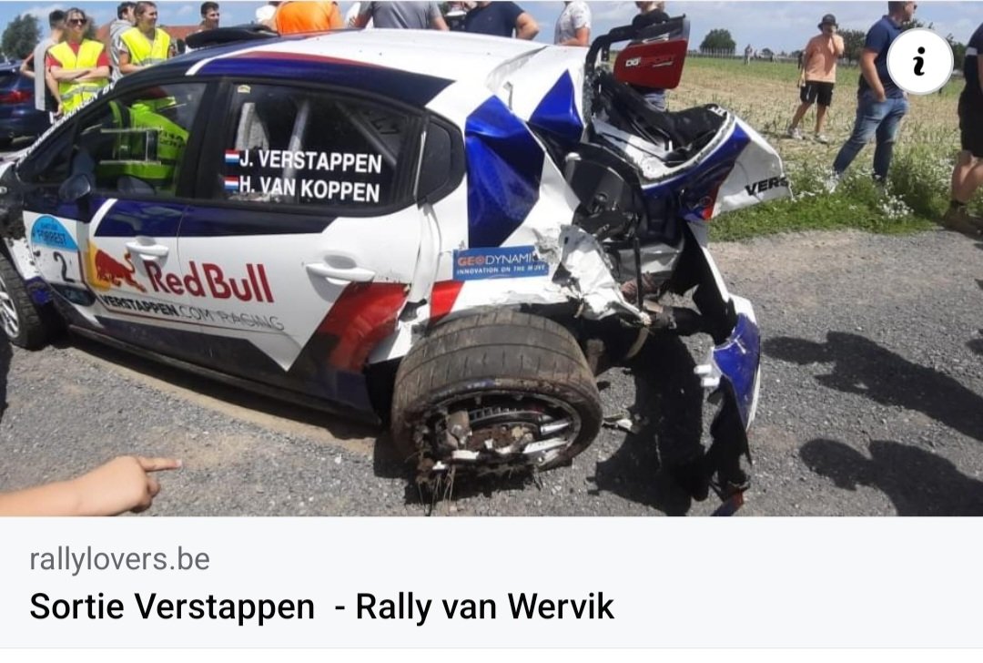 Jos Verstappen has crashed during Rally van Wervik in Belgium

Crew oke #rallylovers

#AzerbaijanGP #wrc #RedBull