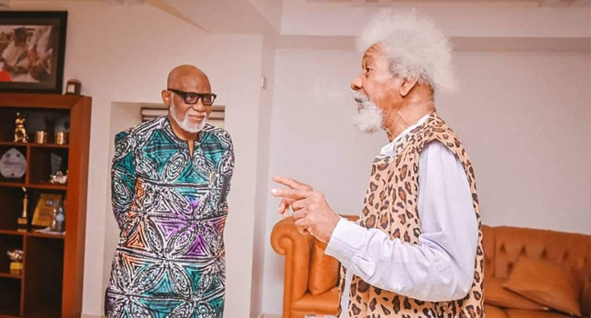 channelstv's tweet photo. PHOTOS: Soyinka Visits Akeredolu, Says Owo Attack A Message To South West
https://t.co/X2uZt0T33Y https://t.co/Ei2XYFzqJT