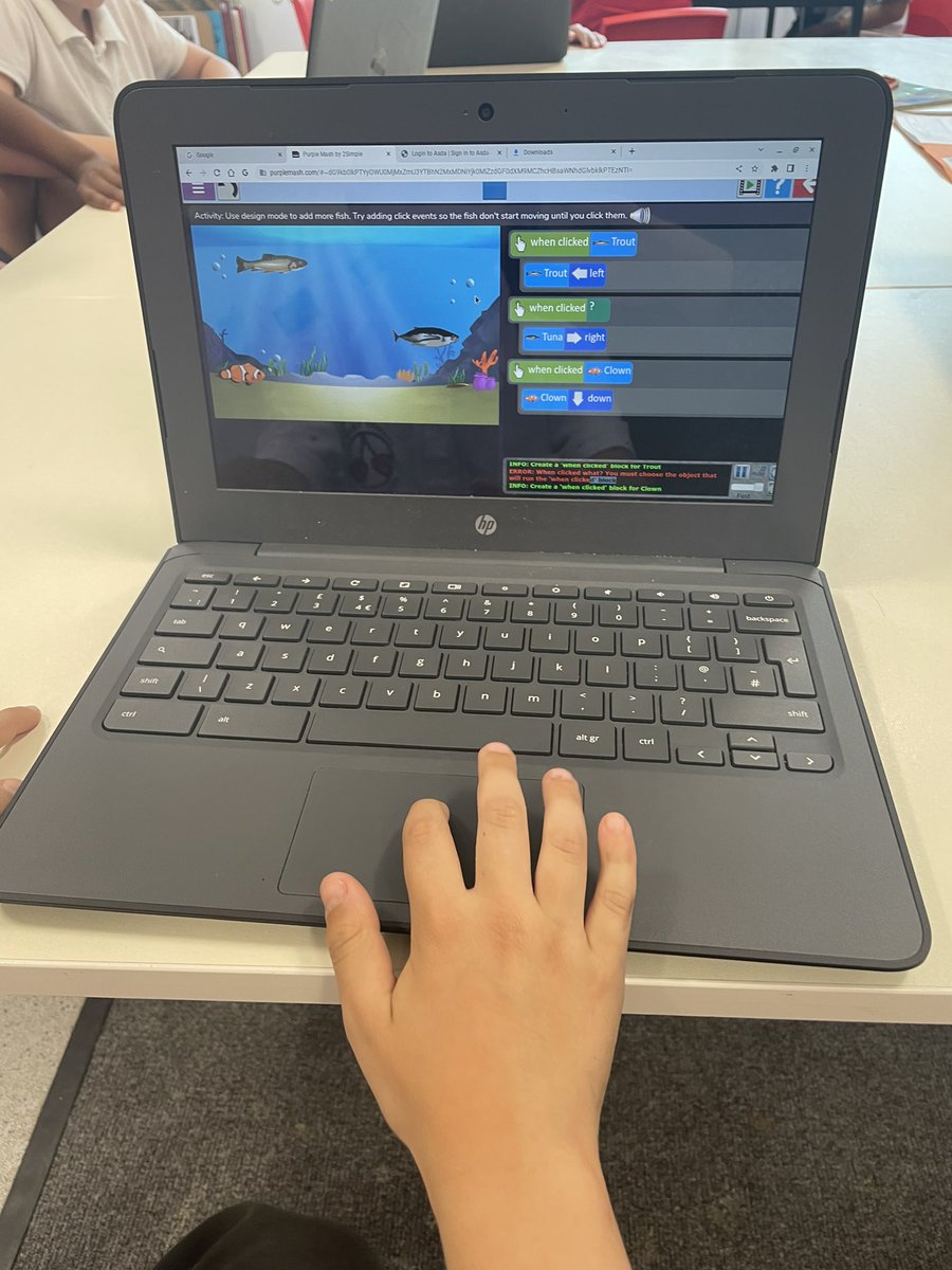 MissMcCCTS's tweet image. This week in computing, year 1 began learning how to code. We gave fish instructions to move around the ocean on @purpleMash! We absolutely love using the chrome books💻 #ctscomputing @MissWCTS @MrSaddlerCTS @headcherrytree