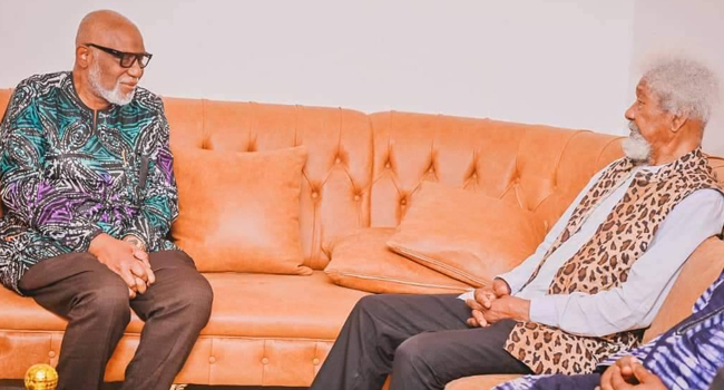 channelstv's tweet photo. PHOTOS: Soyinka Visits Akeredolu, Says Owo Attack A Message To South West
https://t.co/X2uZt0T33Y https://t.co/Ei2XYFzqJT