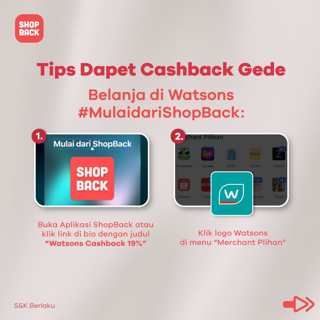 ShopBackID's tweet photo. Masih ada waktu buat beli skincare pake promo SUPER BRAND DAY WATSONS #MulaidariShopBack dan dapetin cashback 19% (tanpa maksimum) + bonus cashback Rp50 ribu! 💰
Langsung klik: https://t.co/RNHqEwUKk3 https://t.co/1QpUMOPiNP
