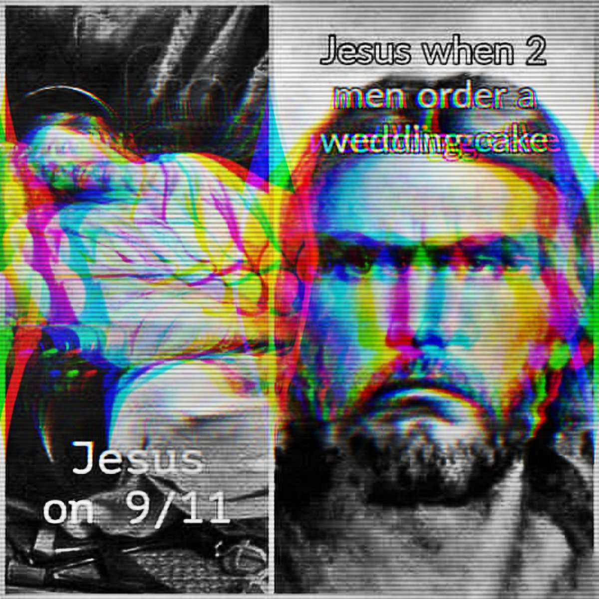 JeremiahSaint's tweet photo. #jesus 9/11 vs Jesus when two men order their wedding cake
#JesusSlaves 
#bushDid911 https://t.co/R6XO4EOAAE