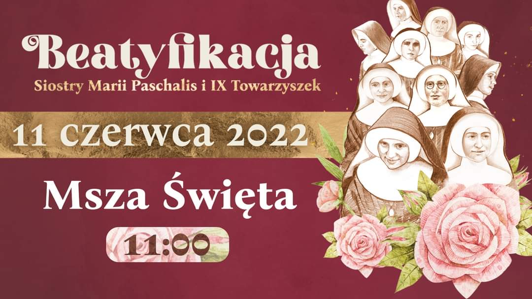 ❗️ Już za 2 godziny odbędzie się BEATYFIKACJA Sióstr Elżbietanek ❗️
⏰ O godzinie 11:00 w Katedrze Wrocławskiej na ołtarze zostanie wyniesionych 10 sióstr zakonnych: Paschalis Jahn i jej towarzyszek 

📺 Zapraszamy na transmisję Mszy Św. o godzinie 11:00 także w EWTN Polska