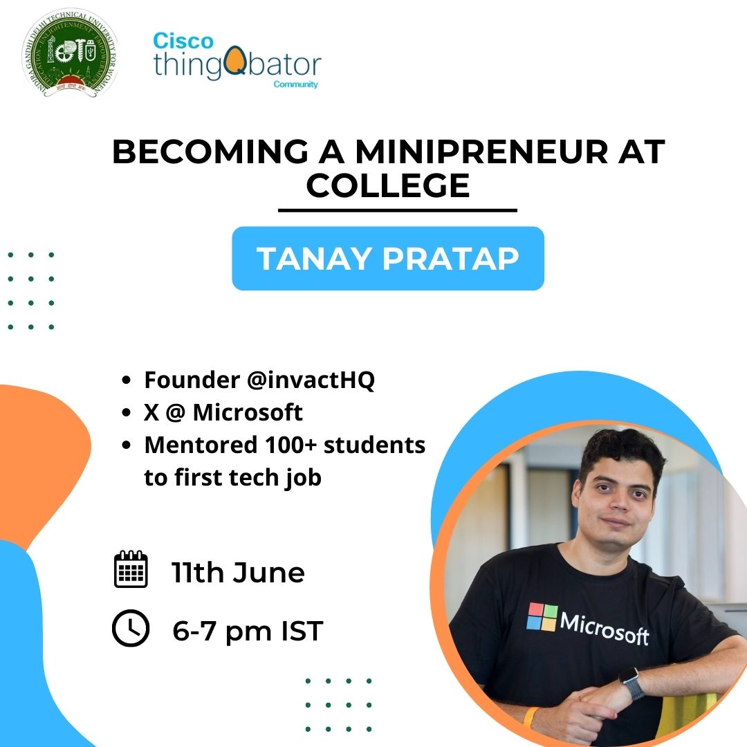 We proudly present @tanaypratap as our 1st speaker for Build Your Empire! Register to attend - forms.gle/dyQ1PoJCF4dG8n…