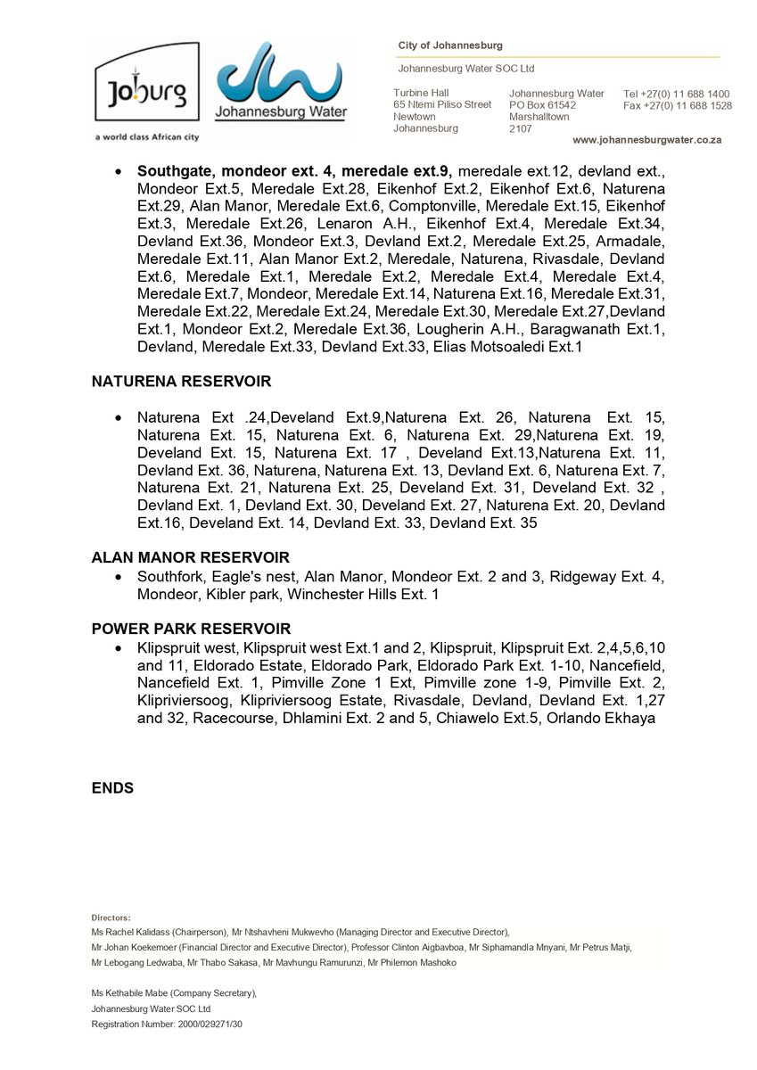 Johannesburg Water tweet media