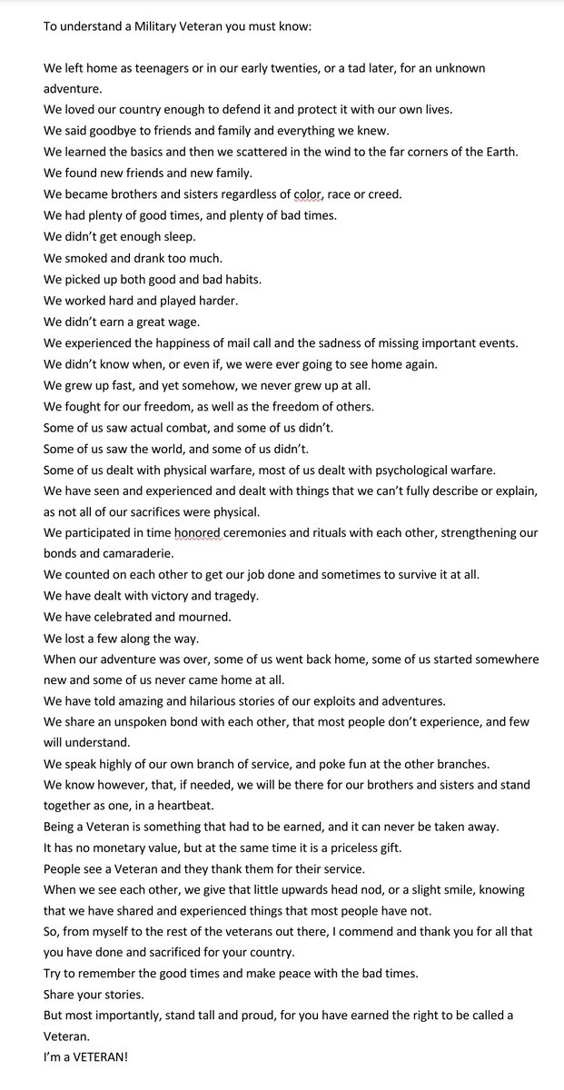 JulesS2nd's tweet image. #VeteransLivesMatter 

A poem I&apos;d seen before but lost.
Still as poignant as ever